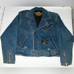 Vintage Rare Harley Davidson Denim Motorcycle Jacket